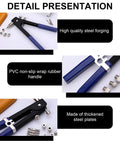 Heavy Duty Rivet Nut Tool Kit Includes Wrench Handle And Assorted Blind Nut Rivets For Car Repair Boat Building Furniture Assembly Plus Trailer Fixing Projects With Easy To Use Threaded Insert Fasteners That Make Your Work Way More Efficient. steel tool with PVC handle and rivet nuts