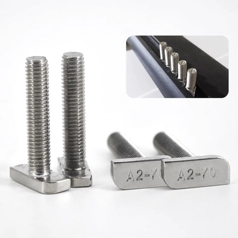 Workhorse M8 X30mm T Slot Drop In Bolt Set With 304 Stainless Steel T Shaped Screws And Hexagon Flange Nuts for mounting