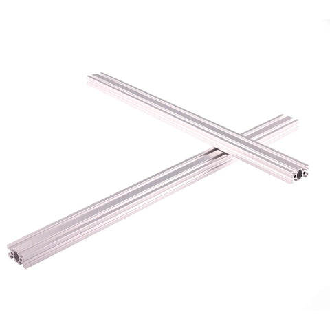 European 2040 Aluminum Extrusion T Slot Profile 800 mm Linear Rail Kit showing two silver aluminum bars crossed.