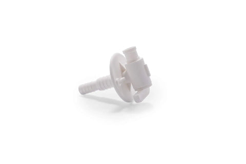 RV Water Tank Drain Valve With Flange, Durable Plastic Construction, Fits Three Quarter Inch Or One Half Inch Vinyl Tubing