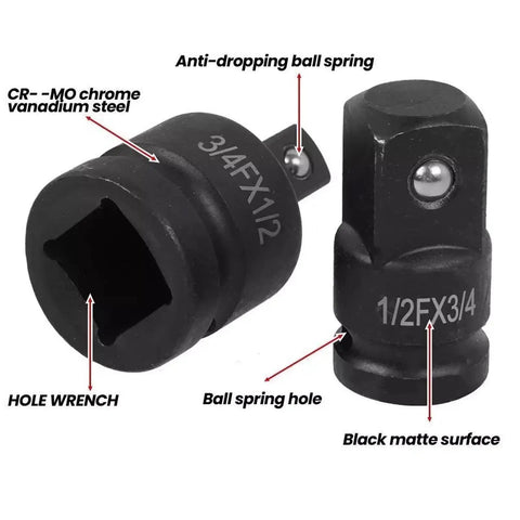 Ultimate Socket Adapter Driver And Wrench Conversion Kit With Versatile Multi Size Connection System For Fast Tool Sleeve Switching High Pressure Resistant Build You Totally Gonna Love This Gear, 3/4FX1/2 adapter