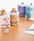 Pop Up Telescopic Pencil Case And Pen Holder Stand Up Transformer Organizer with adjustable height design on desk