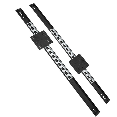 Beefy Heavy Duty Ball Bearing Drawer Slides Runner Tracks 2 Section Durable Black 650mm Long By 35mm Wide Cabinets Rvs Trucks Home Renovation And Heavy Load Drawers Garage Basement Workshop Storage Upgrade Set Up pair of black steel slides