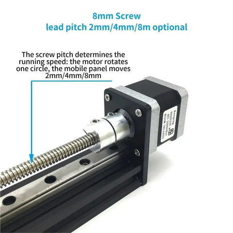 Rock Solid Linear Rail Stage With Nema 17 Motor Drive Kit For Sliding Table And CNC XYZ Axis Router 150mm Stroke Self Lock Precision Micro Positioning For 3D Printing And Milling, 8mm screw