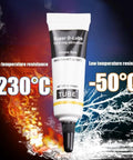 Ultimate White Silicone Grease For O-Rings Plumbing Lube in a 10g tube, showing high and low temperature resistance range