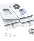 Ultimate 95 Inch Sliding Door Air Conditioner Vent Kit With Screen Net Weather Strips Airtight Seal Universal 5.0 To 5.9 Inch Hose Coupler Six 17 Inch Slider Panels 40 Inch Screen Net Portable Balcony Door Plate Kit components.