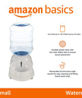 Gravity Pet Water Dispenser For Cats And Dogs Easy To Clean 1 Gallon Capacity Small Gray Unit With Transparent Tank And Anti Skid Base