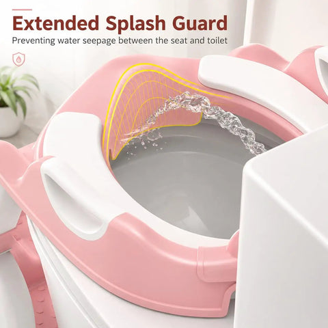 Rock Solid Two In One Toddler Potty Training Seat With Reinforced Grip Bar And Non Slip Footrest For Girls And Boys Pink Hassle Free Setup And Foolproof Daily Use Companion For Smooth Housebreaking Progress