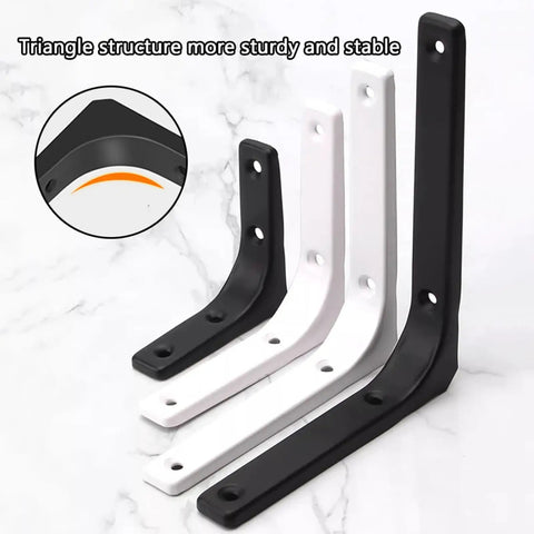 Rock Solid Metal L Floating Shelf Brackets In Matte Black Deliver Heavy Duty Corner Support With Rust Resistant Coating.