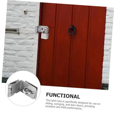 Heavy Duty 4 Inch Stainless Steel Barn Door Latch For Secure Pool Gate And Wooden Fence Install With Rock Solid 90 Degree Hasp Design