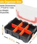Six Compartment Small Parts Organizer With Stackable Design And Removable Dividers For Hardware, Includes Two Pieces