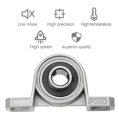 4 Pack 10mm Pillow Block Bearings With 0.39 Inch Bore Self Aligning Mounted Block Bearing Set Screw Lock For Secure Shaft Attachment