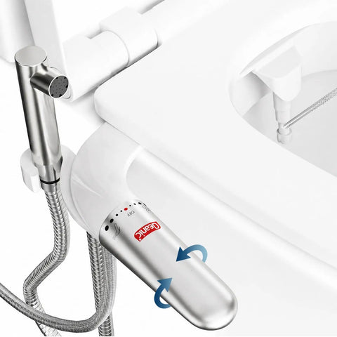 2 In 1 Bidet Attachment With Handheld Sprayer Ultra Slim Design Adjustable Water Pressure Nozzle Cold Water Non Electric