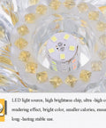 Solid 10 Pack Of 4 Inch 5W Led Crystal Downlights With Sleek Baffle Trims showing LED light source and bright colored crystals.