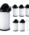 6 Pack HEPA Pre Motor Filter Replacement With Extra Hand Brushes Fits Eye Vac And Neo Vac Touchless Stationary Vacs, featuring six filters and brushes.