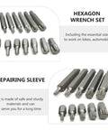 Chrome Vanadium Socket And Wrench Auto Repair Combo Kit builds tough hexagon wrenches for vehicles, made from durable materials.