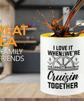 Two Tone Yellow 11oz Coffee Mug For Boat Lovers I Love It When We Are Cruisin Gift For Sailors Yachting Boaters