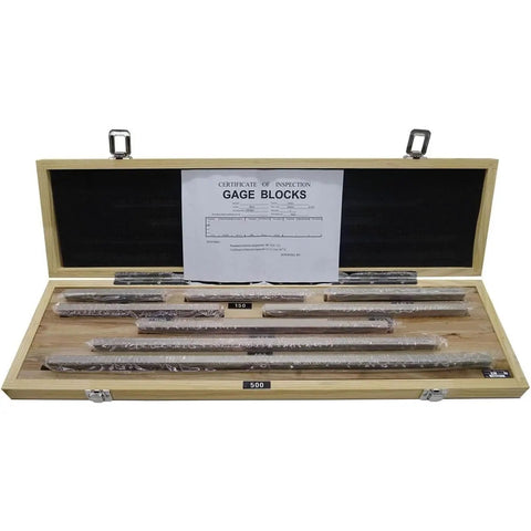 Dead On Precision Gauge Block Set, Rock Solid Setup Bars For Router And Table Saw in wooden case, 125mm to 500mm hardened steel.