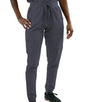 Womens High Waisted Slim Fit Jogger Scrubs For Nurses And Doctors Featuring Snatched Waist Silhouette And Dope Performance Fabric To Flex Your Healthcare Hustle While Running The Grind Daily, gray polyblend with pockets.
