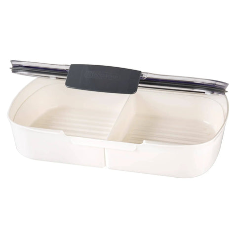 Split Deli Storage Container With Airtight Silicone Seal And Dry Erase Lid For Meats And Cheeses, Keeps Bacon Fresher Longer, The 11.75 Inch Kitchen Organizer You Need