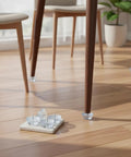 Clear Rubber Furniture Foot Pads For Hardwood Floors Hidden Cushions For Chair And Sofa Legs installed on chair leg