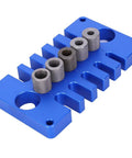 3 In 1 Woodworking Drill Guide And Punch Positioner With Pro Grade Precision Aluminum Alloy Dowel Jig For Cabinet Making And Furniture Assembly Blue 125mm X 70mm X 30mm