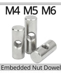 304 Stainless Steel Barrel Nuts For Woodworking, Cross Hole Dowel Bolts M4 M5 M6, rust proof, heavy duty