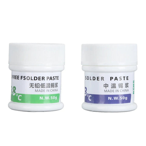 Pro Grade Solder Paste 138C To 183C Melting Point 50G X 2 jars for PCB repair and phone board soldering flux paste