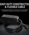 Heavy Duty 7 Way Trailer Plug 8 Foot Inline Trailer Cord With Weatherproof Wiring Harness Junction Box for Camper Truck Vehicles