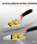 Concrete Trowel Set 2 Pcs 6 Inch Pointing And Gauging Trowels With Carbon Steel Blades And Soft Grip Handles For Masonry Repairs