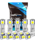 Upgrade Your Ride With 194 LED Bulbs Pack Of 10 6000K White T10 2825 W5W 5SMD Replacement Car Dome Map Door Courtesy Side Marker Lights