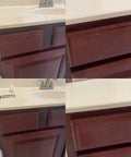 Before and after using All In One Furniture Repair Kit With Wood Markers And Wax Sticks For Stains Scratches Gaps On Wood