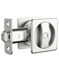 Brushed Nickel Pocket Door Lock And Latch, Contemporary Privacy Lock For Bathroom And Bedroom, Slick Pocket Door Hardware