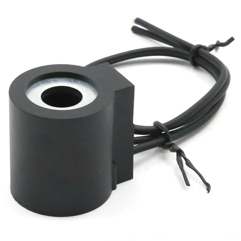 12V DC 16W Solenoid Coil For Valve Stem Series 08 Lift Dump Hydraulic Power Unit With Half Inch Hole And Dual Wire Leads Replacement