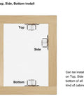 Top, Side, Bottom install guide for No Sweat Install Cabinet Door Catches, showing mounting options for secure grip.