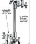 Rotating Multi Clamp For Drum Hardware 360 Degree Adjustable Mount For Cymbal Arms with 9 inch bracket spacing