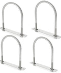 4 Pack Square U Bolts Four And One Half Inch Stainless Steel With Plates Nuts And Flat Washers M10 Round for RV Trailer Boat