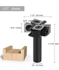 Top Shelf Woodworking Router Bit Packing Razor Sharp Carbide Inserts with 1/2" shank, 40mm cut face for spoilboard surfacing.