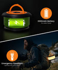 Retractable 32.8 Feet RGB Camping String Lights With Rechargeable LED Fairy Lights Outdoor Waterproof Portable Lantern With 2200mAh Battery