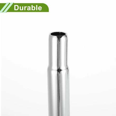 Universal 25.4x300mm Silver Tone Bike Seat Post Built To Last Steel Saddle Post close-up view of durable design