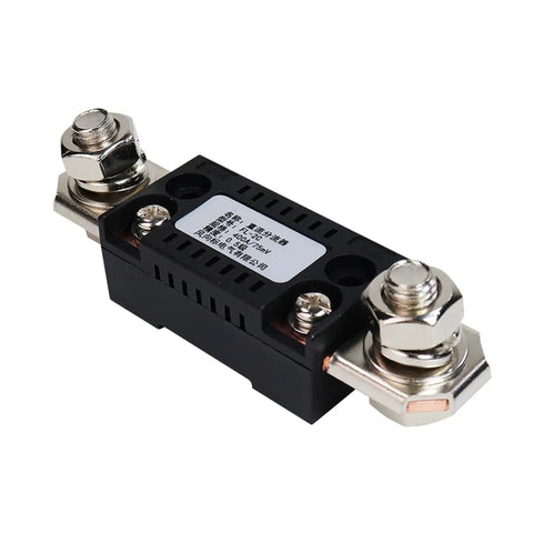 Heavy Duty DC Ammeter Shunt 300A 75mV Manganin Alloy with terminal connectors for electrical precision monitoring.
