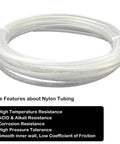 6mm OD Pneumatic Air Line Tubing Nylon Air Hose For Fluid Transfer Or Air Brake System SAE J844 Tube 32.8ft clear nylon coil