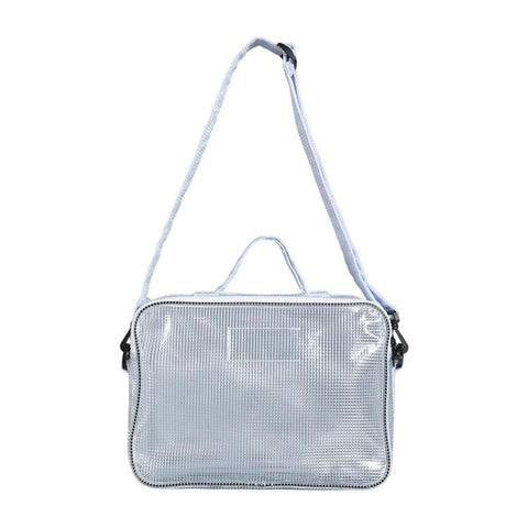 Heavy Duty Clear Pvc Crossbody Bag For Engineers Keep Your Tech And Field Gear Locked Up Adjustable shoulder strap and handle.