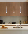 Kitchen with 3 Pack Modern Mini Island Pendant Lights with Acrylic Shade LED Adjustable Cone Pendant Lighting above island