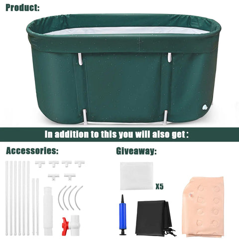 Portable Foldable Bath Tub For Adults With Thick Insulation Foam Keeps Water Warm Oval Bath Tub For Showers with accessories