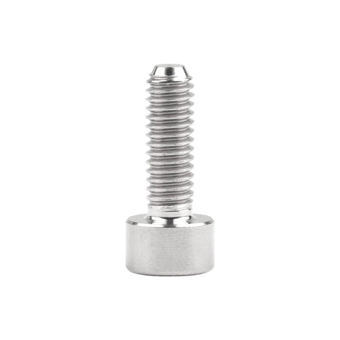 Front view of a silver Titanium Cap Allen Socket Head Bolt M4x12mm DIN 912, Grade 5, with 7mm head diameter and 4mm thread