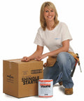 Heavy Duty Asphalt Shingle Starter Roll With Killer Self Seal Adhesion 7.2 Inches Wide in a box with a woman smiling.