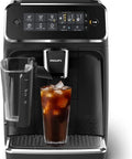 Ready To Roll Black Fully Automatic Espresso Machine With Zero Hassle Bean To Cup Brewing And Slick Touch Panel For Iced Coffee Or Five Daily Grind Favorites Plus Quick Clean Lattego Milk Frother with iced coffee.
