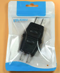 Packaged EU To US Travel Power Adapter Converter 600W AC Power Plug, Dual Pack, Compact Black, Travel Ready