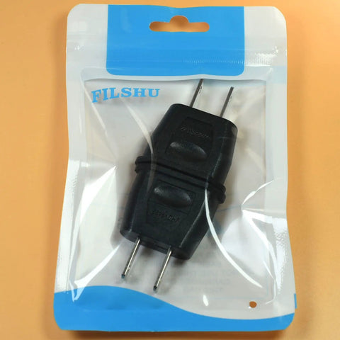 Packaged EU To US Travel Power Adapter Converter 600W AC Power Plug, Dual Pack, Compact Black, Travel Ready
